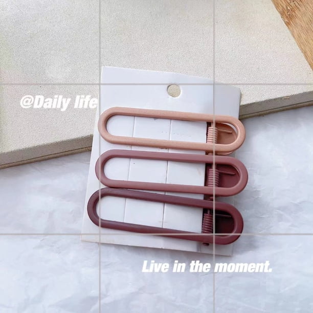 Pinza para el pelo de metal sencilla de estilo marrón para niños, pinza para el pelo rota, pinza para el pelo de pico de pato, pinza para el pelo de una palabra, horquilla para la cabeza, horquilla