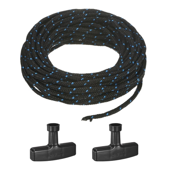 Cuerda de Arranque Recoil Uxcell 6mm 10m Cuerda de Nylon con Mangos Negro Azul, Negro
