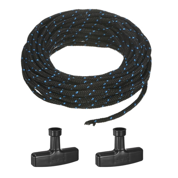 Cuerda de Arranque Recoil Uxcell 6mm 10m Cuerda de Nylon con Mangos Negro Azul, Negro