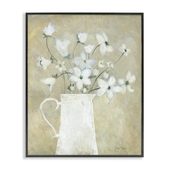 Stupell Industries Rustic Pottery Bouquet Plants & Flowers Painting Black Framed Art Print Wall Art, 11 x 14