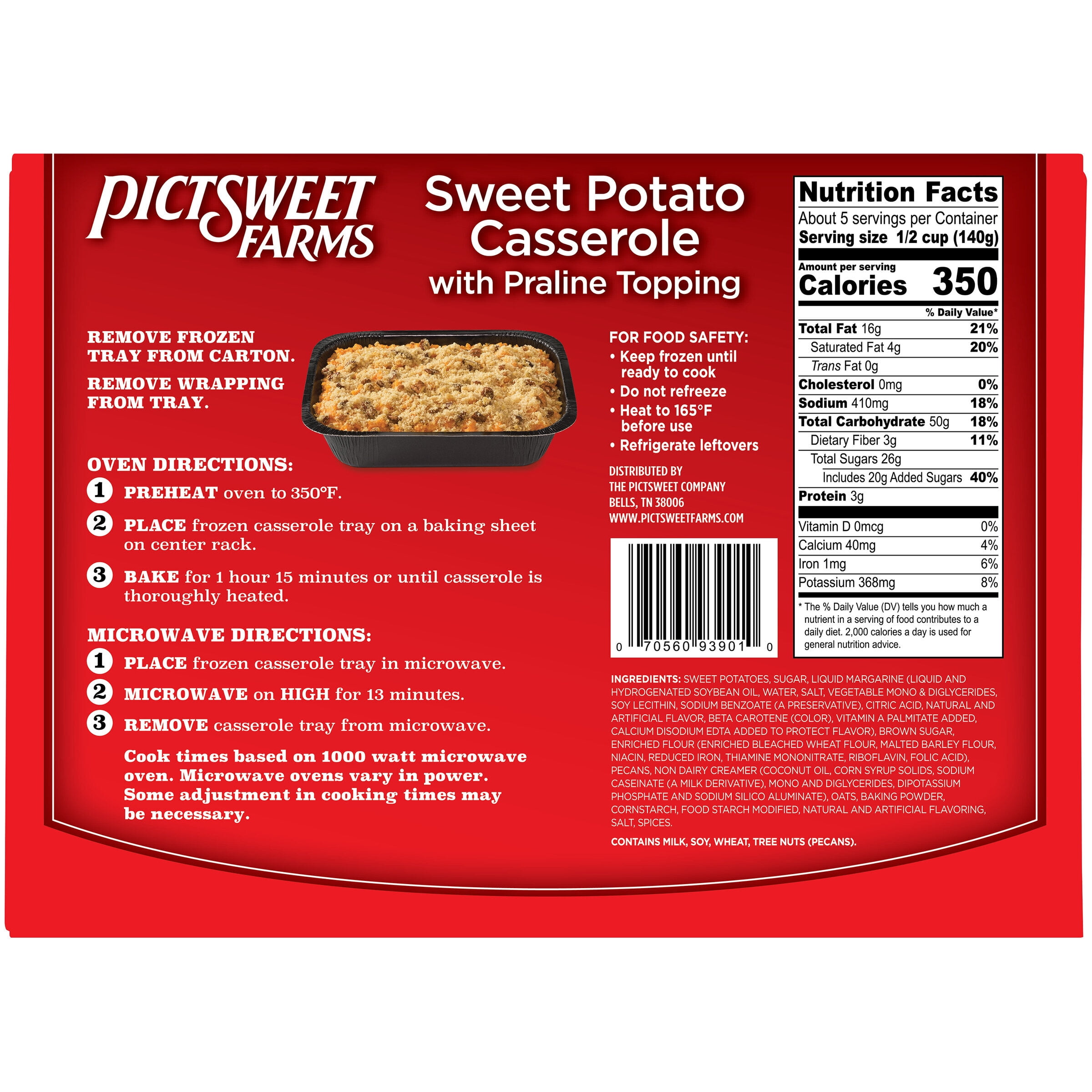 Pictsweet Farms Sweet Potato Casserole With Praline Topping 22 Oz Box Walmart Com Walmart Com