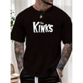 thumbnail image 2 of T-Shirt Graphique Vintage The Kinks pour Homme - Chandail à Thème Musical Officiel, Logo Emblématique, Chandail Léger d'Été Décontracté à Col Rond et Manches Courtes, Convient aux Concerts et au Port Quotidien, Blanc Pur avec, 2 of 5