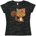 thumbnail image 3 of Inktastic Cute Squirrel, Squirrel With Flowers, Fluffy Tail Women's T-Shirt, 3 of 5