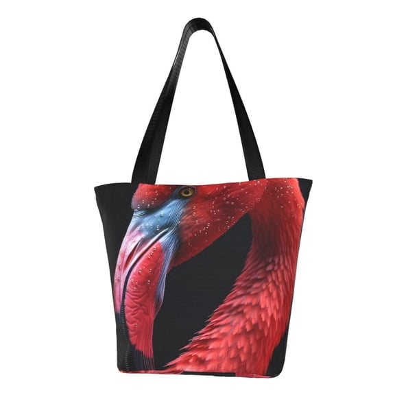 Kdxio Closeup Red Flamingo Portrait Women Reusable Grocery Bags Foldable Ripstop,Reusable Shopping Bags for Shopping,Gym,Gift