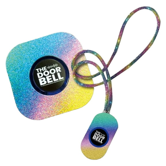 Classroom Doorbell The Door bell – Sparkly Rainbow Teacher's Remote Doorbell For Teacher Wireless Classroom Doorbells With Lanyard 38 Ringtones 4 Volume