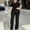 Black women plus size shorts set a1, variant on Women Plus Size 2 Piece Set Casual Summer Cruise Outfits Loose Short Sleeve Crew Neck Tops Comfy Pants Matching Lounge Sets Tracksuits Travel Airport Clothes, Black 2XL