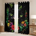 thumbnail image 2 of Castle Fairy Kids Teens Adults Kawaii Black Cat Blackout Curtains Set of 2 (52x84 Each),Chic Floral Flowers Window Curtains,Vintage Aesthetics Curtains and Drapes,Ultra Soft Home Decor, 2 of 6