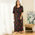 thumbnail image 5 of Women's Plus Size Nightgown Sleepwear Short Sleeve Sleep Pajamas Dress Floral Print Round Neck Nightwear Loungewear, 5 of 8