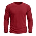 thumbnail image 2 of Enjoytime Mens Casual Shirts Crew Neck Long Sleeve Pullover Basic Tops Fall Soft Slim Fitted Textured Lightweight Tee Shirt, 2 of 7