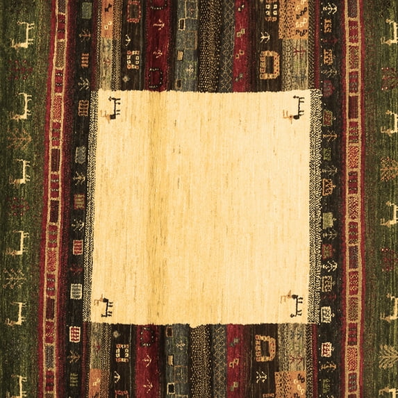 Ahgly Company Indoor Square Abstract Brown Contemporary Area Rugs, 4' Square