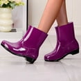 thumbnail image 2 of Fashion Rain Boots for Women PVC Durable Waterproof Shoes Comfort Non-Slip Mid Garden Boot Cute Chelsea Booties Purple Women Sandal, 2 of 4