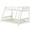 White, variant on Barara King Bedroom Bed Frame, Bed Platform Frame,Twin Over Full Low Bunk Bed with Reversible Ladder-White