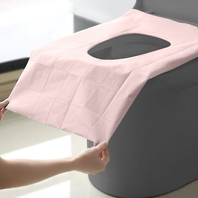 Cubiertas de asiento de inodoro desechables, cubierta de asiento de inodoro desechable grande, envueltas individualmente, para uso público al aire libre e interior, 30 piezas (3x10pcs, ordena 3 paquet