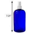 thumbnail image 2 of Cobalt Blue Plastic PET Boston Round Bottle with White Fine Mist Sprayer (12 Pack), 2 of 2
