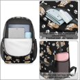 thumbnail image 4 of Bulldog and Dog Paw Print Black Pattern 17" School Backpacks for Teens,Waterproof Oxford Fabric,S-Shape Padded Straps for School,Travel,Hiking,Camping, 4 of 6