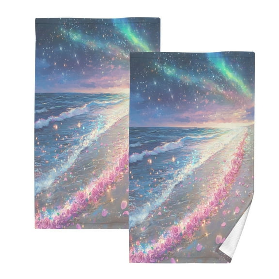 BZSMCE Face Towel Hand Towel Bath Towel Cotton Bath Towel Sets Hand Bath Towels Fashion Rose Beach Pattern