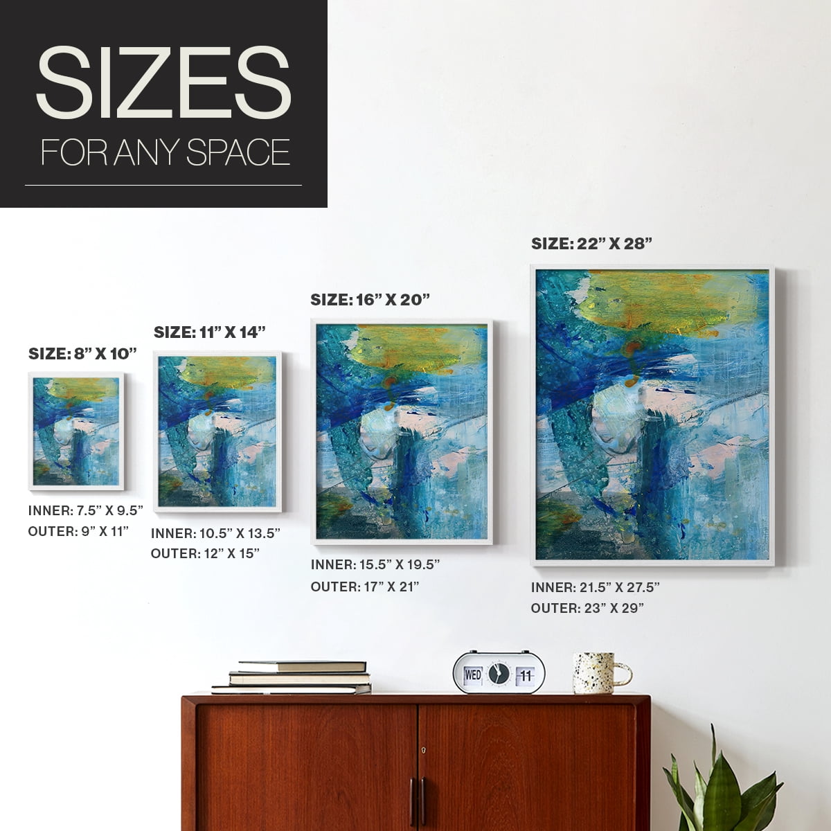 Spring Winds III in White Solid Wood 8 x 10 Framed Print