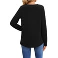 thumbnail image 5 of UVN Lace Blouses for Women V Neck Long Sleeve Shirts Fall Trendy Casual Tunic Tops, 5 of 9