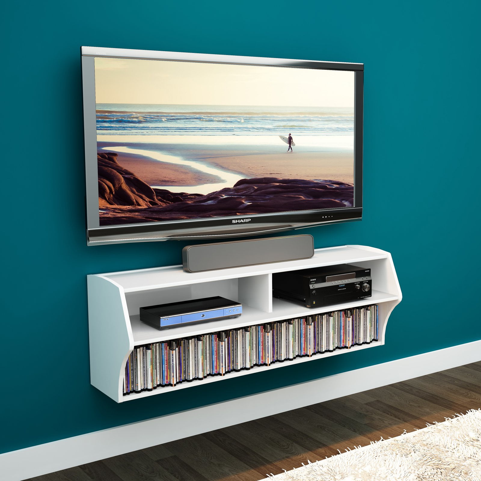Prepac Altus Wall Mounted A V Tv Stand Multiple Finishes Com