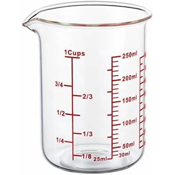 Ackers Glass Measuring Cup 1 Cup,8oz Borosilicate Liquid Measuring Cup with Spout
