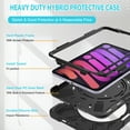thumbnail image 2 of Case for iPad Mini 7th/6th Generation 8.3 inch 2024/2021, 360 Degree Rotating Hand Grip Shockproof Cover with Shoulder Strap, Black, 2 of 7