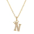 thumbnail image 1 of Zircon Collier Pendentif Lettre Anglaise Collier Initial Collier Colliers pour Maman Collier pour Hommes Chaîne Colliers pour Hommes Collier Rose Laye Collier Wishbone Collier Ras du Cou Pierre Lettre Perle, 1 of 1