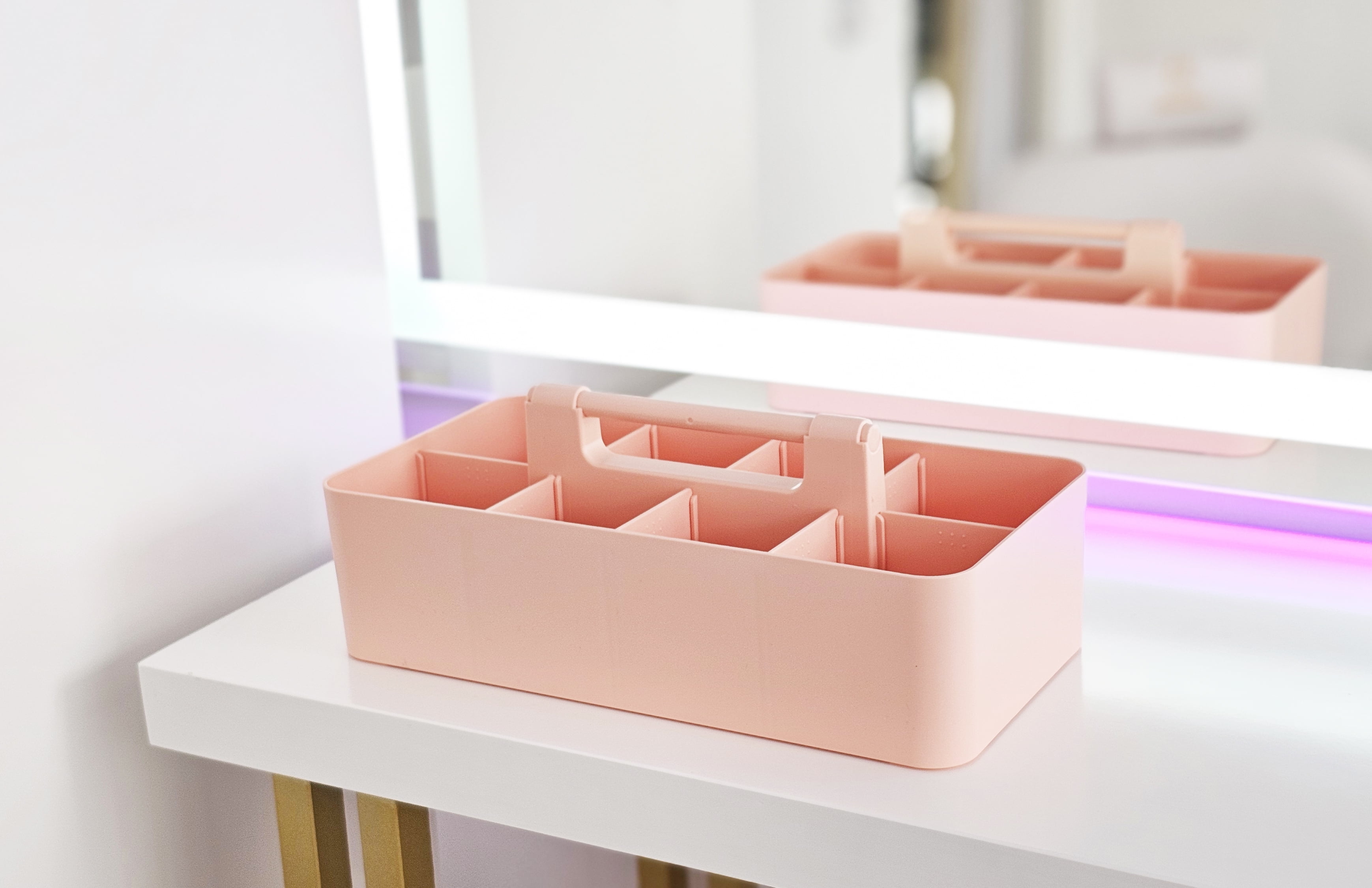 Enjoy Organizer 8-Compartment Desk Organizer, Pink, Portable Caddy