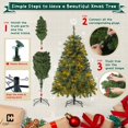 thumbnail image 6 of CAPHAUS 4.5 Feet Premium Full Artificial Pre-lit Christmas Tree w/ 398 Branch Tips Pre-Hinged & Foldable Stand, Holiday Fake Xmas Tree w/ 200 LED Lights for Indoor, Office, Party Decoration, 6 of 9
