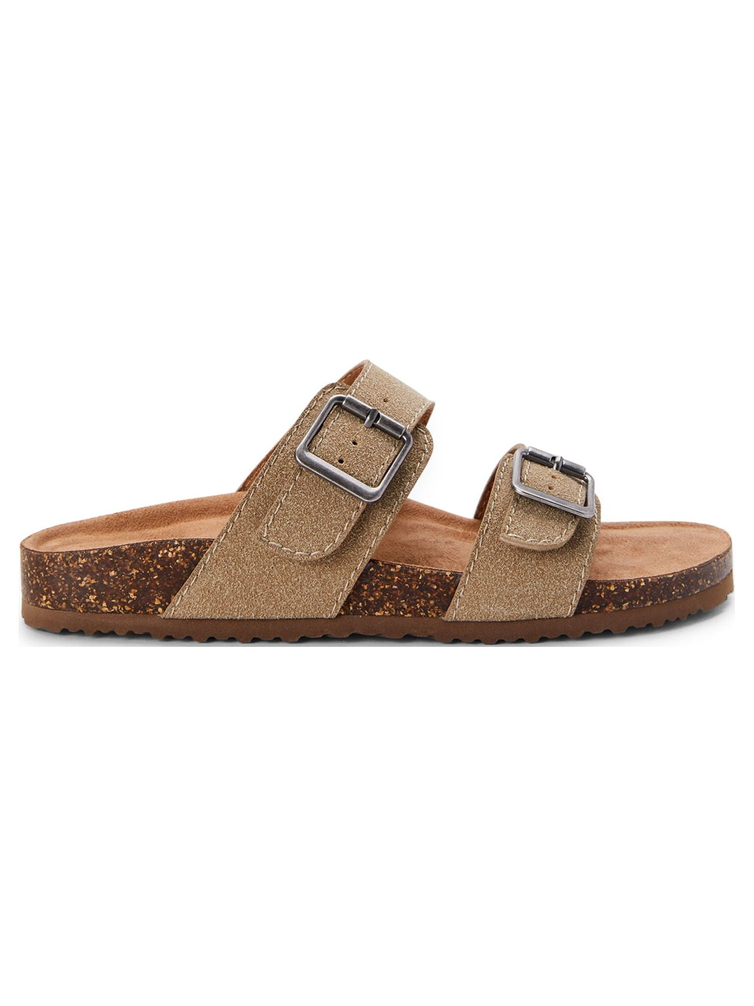 Time and Tru Women s Two Band Slide Sandals Walmart