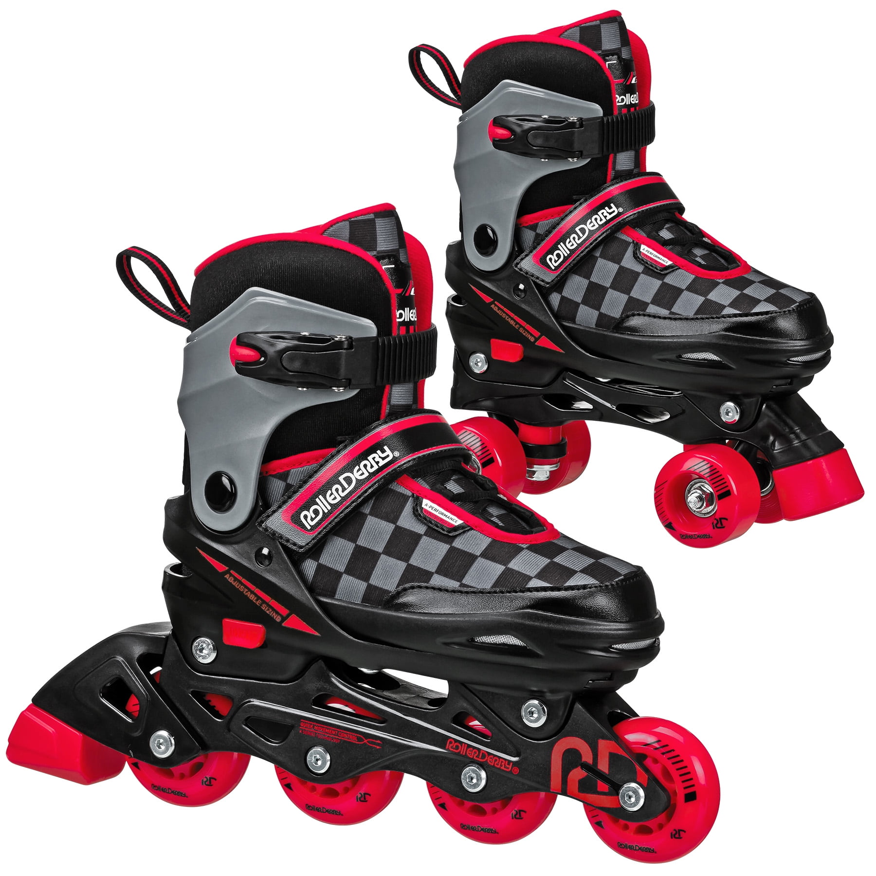 Roller Derby 2N1 Boys Inline and Quad Skate Combo with adjustable
