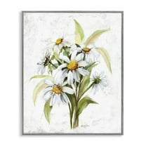 Stupell Industries Simple Daisy Bundle Botanical & Floral Painting Gray Framed Art Print Wall Art, 24 x 30