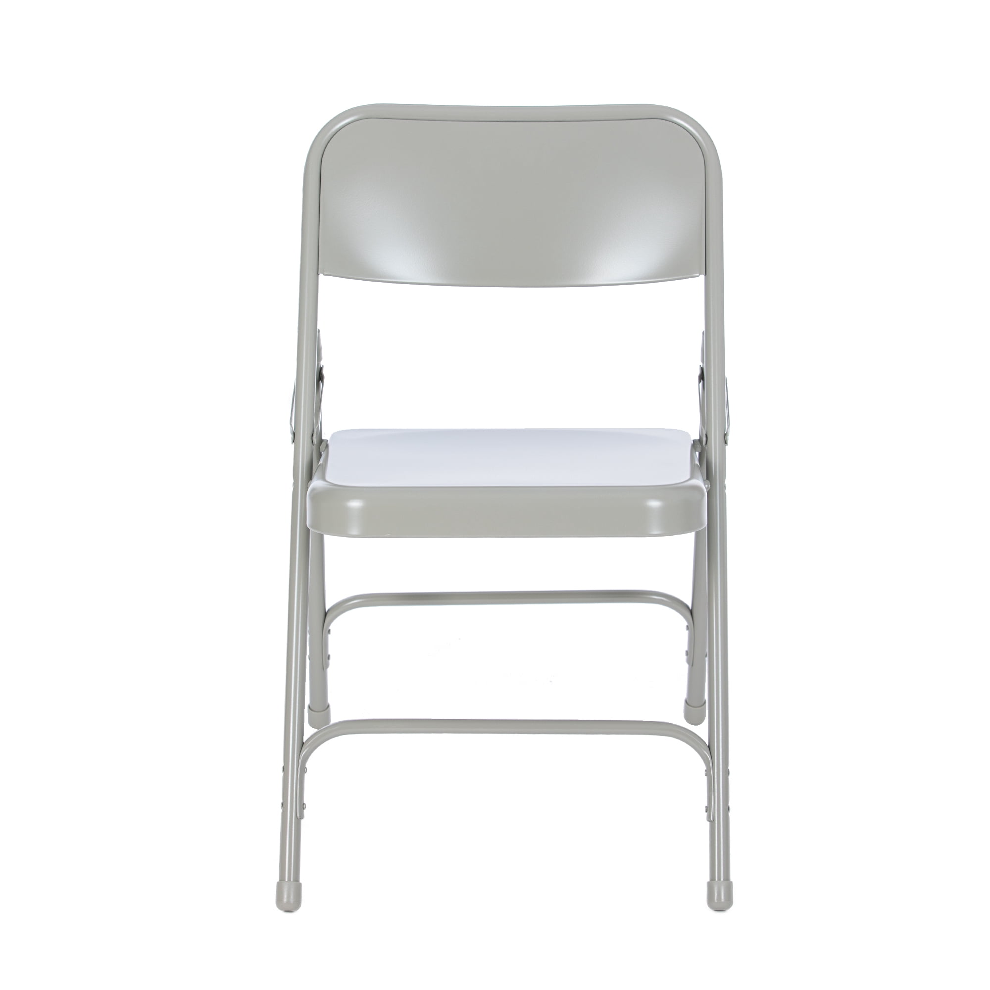 Hampden Furnishings Bernadine Collection All Steel Double Hinge Folding Chair, Grey (Pack of 4)