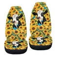 thumbnail image 6 of ZIATUBLE Sunflower Cow Butterfly Front Seat Cover for Car 2 Pcs Anti Slip Vehicle Bucket Seat Covers Easy to Install Women Front Seat Cover Set Auto Interior Accessories Fit for Car Truck SUV, 6 of 7