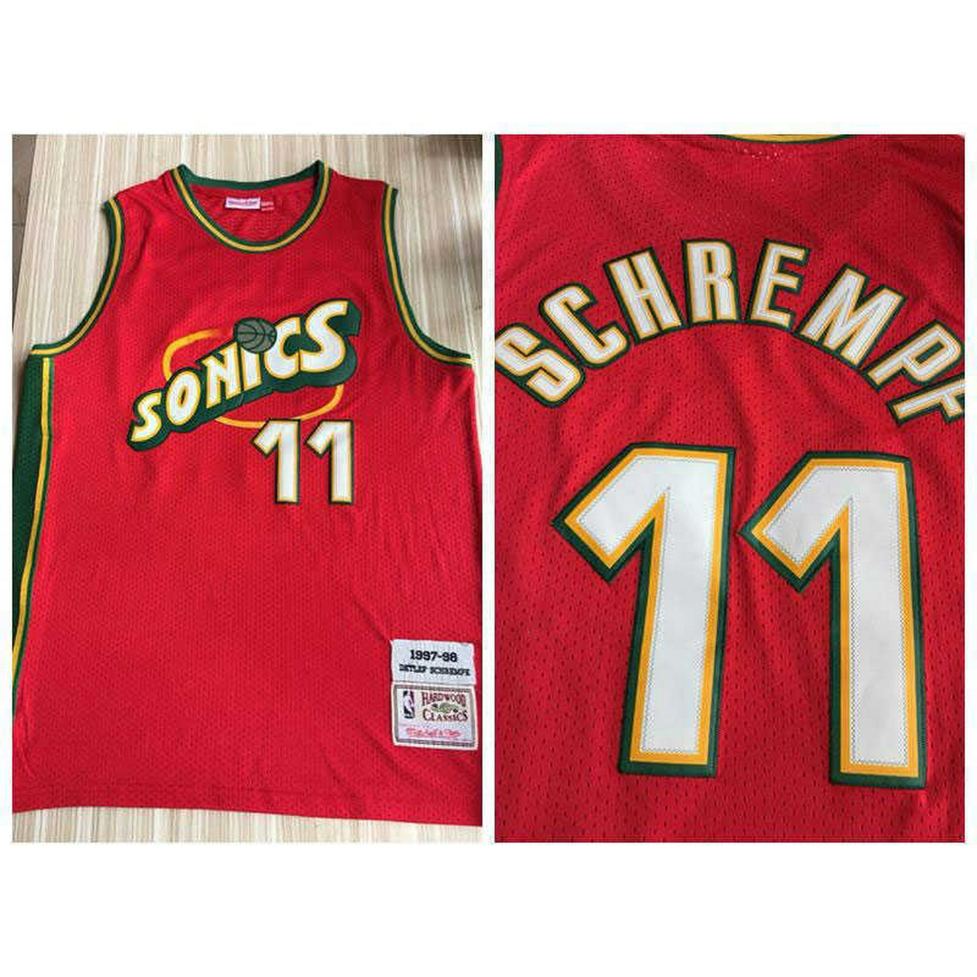 Kevin Durant Seattle SuperSonics Mitchell & Ness Hardwood Classics Stitch  Name & Number T-Shirt - Green