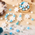 thumbnail image 2 of Yoqb Beadthoven Christmas Snowflake Silicone Beads 15mm Round Silicone Beads for Keychain Bracelet Making Blue White Assorted Crystal Disc Spacers for Pens Lanyards Jewelry Making DIY A110, 2 of 6