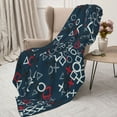 thumbnail image 3 of Disketp Navy Blue Geometric Cozy Flannel Fleece Throw Blanket: Has a velvety texture for All Seasons - Perfect for Women, Men, & Kids", 3 of 6
