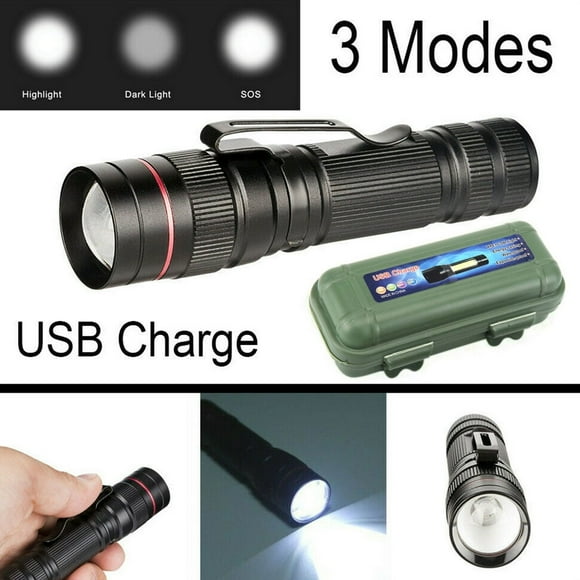 2Pcs Mini LED Flashlight Tactical Flashlight Handheld Small Torch Flashlight USB Charging Bright Portable 3 Modes for Outdoor