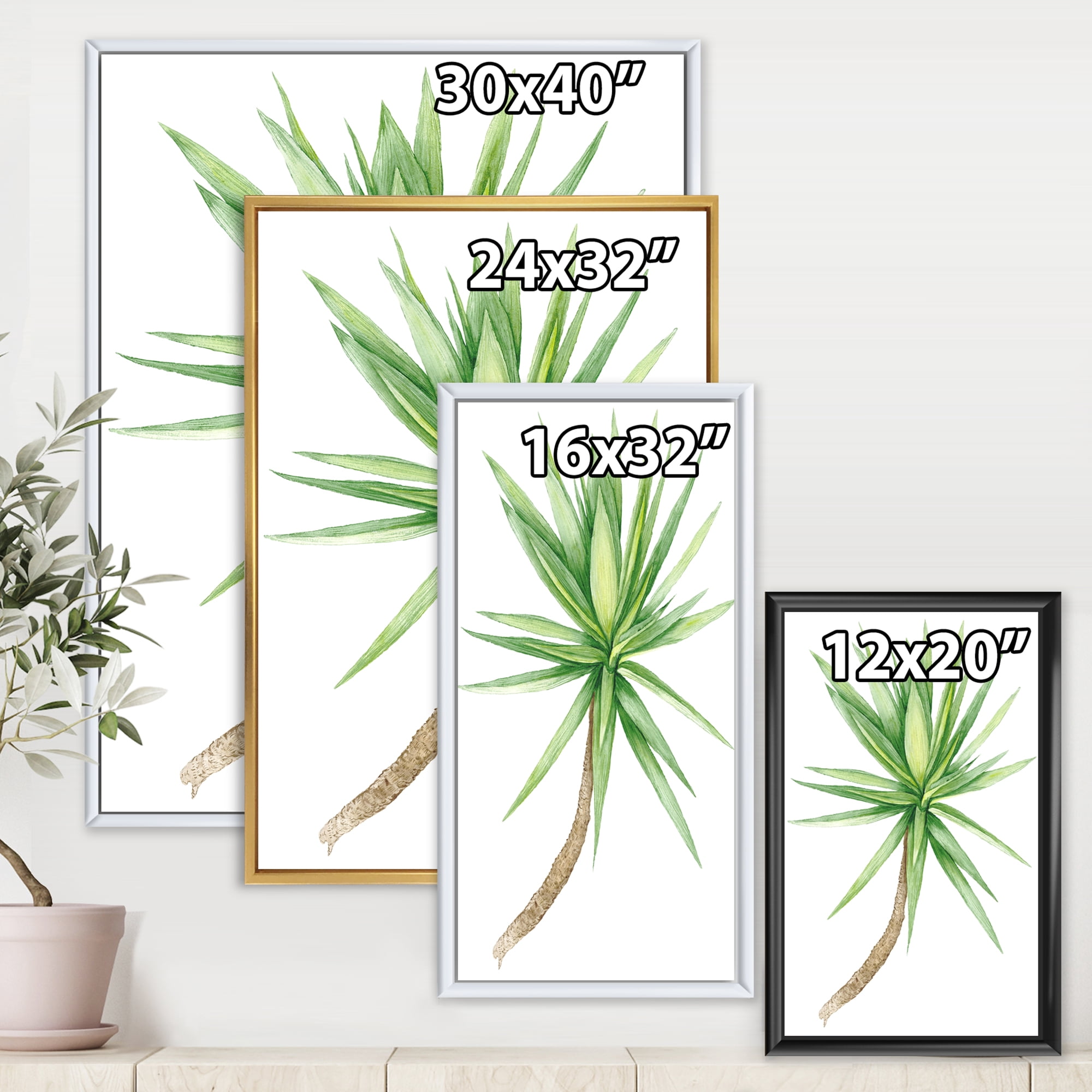 Designart 'Close Up Of Yucca Tree' Traditional Framed Canvas Wall Art Print