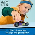 thumbnail image 3 of LEGO City Hot Rod Race Car Building Toy for Kids - Pretend Play Set for Boys & Girls, Ages 5+ - Toy Car W/Racecar Driver Minfigure - Gift Idea for Birthdays - 60485, 3 of 7