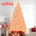 thumbnail image 5 of Tcbosik 8ft Flocked Pre-lit Christmas Pine Tree with Remote Control, Artificial Xmas Tree with 500 Lights and 1250 Branch Tips for Home Party Decoration, Snowy Pink, 5 of 7
