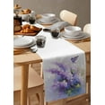 thumbnail image 6 of Lavender Burlap-Cotton Table Runner 72 Inches Long,Watercolor Purple White Floral Botanical Butterfly Farmhouse Table Runners,Outdoor Dining Tablecloths Decor for Baby Shower Party Wedding 14x72, 6 of 9