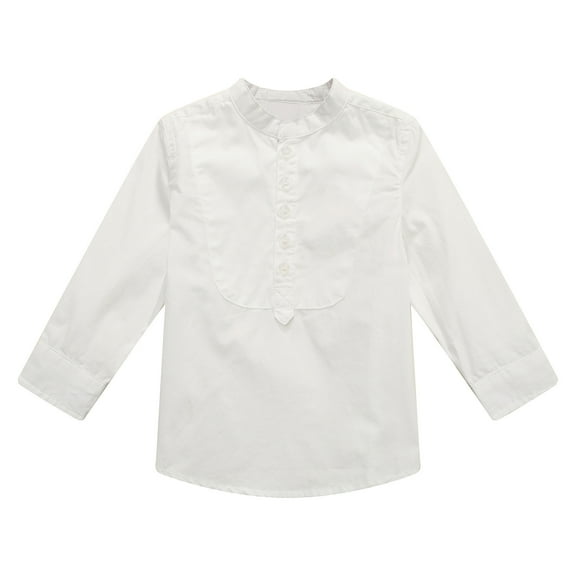 Richie House Boys' Long Sleeve Solid Shirt with Stand Collar RH0859