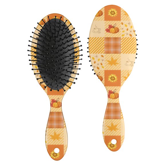 Fall Pumpkins and Sunflower Pattern Hair Brush,Girls Detangling Hair Brush,Glide Through Tangles with Ease for Wet & Dry Hair