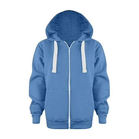 

Caqnni Sweatshirt Color Solid Zip Jackets Long Hoodie Top Boys Sleeve Up Girls Kids Boys Coat&Jacket Home Decor (7-8 Years A02-Blue)