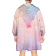 thumbnail image 2 of Pastel Rainbow Clouds Wearable Oversized Blanket,Wearable Blanket Hoodie for Adults,Cozy Hooded Blankets with Super Pockets,Super Warm Fuzzy Pullover for Women & Men, 2 of 6