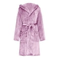 thumbnail image 4 of Ailaofu Women Hooded Fleece Robe, Short Plush Robes for Womens With Hood Soft Warm Spa Bathrobe, 4 of 6