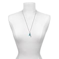 thumbnail image 3 of Delight Jewelry Silvertone Teal Ribbon Silvertone Fearless Bar Charm Necklace, 23", 3 of 4