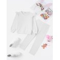 thumbnail image 3 of Arshiner Toddler Girls 2 Piece Fall Outfits Ruffle Trim Long Sleeve Pullover Sweatshirts and Pants, 3 of 6
