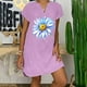 thumbnail image 2 of Sexy Vestidos Cortos de Verano para las Mujeres 2025 Moda Suelta de Ocio Vestido de Manga Corta con Cuello en V, Vestido Casual de Rodilla, 2 of 6