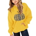 thumbnail image 4 of YunPes Girls Oversized Hoodie Leopard Pumpkin Graphic Sweatshirt Teen Kids Trendy Casual Pullover Top Halloween Party & Spring Fall Daily Wear, 4 of 6